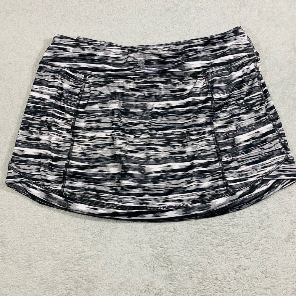 Kyodan Athletic Skort Womens Medium Black White Space Dye Tennis Golf Skirt